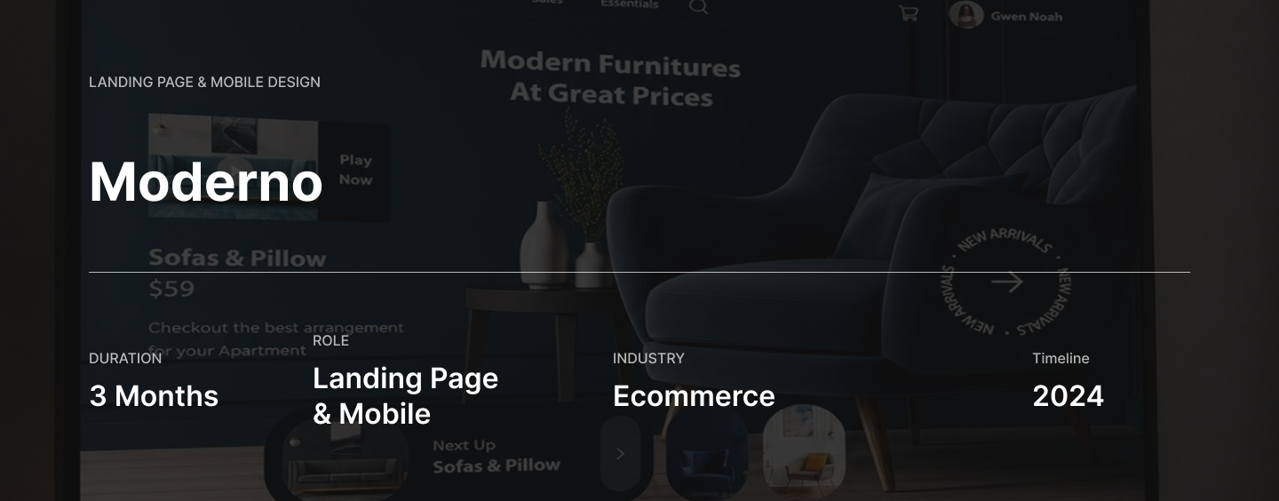 Moderno — Landing Page & Mobile Design