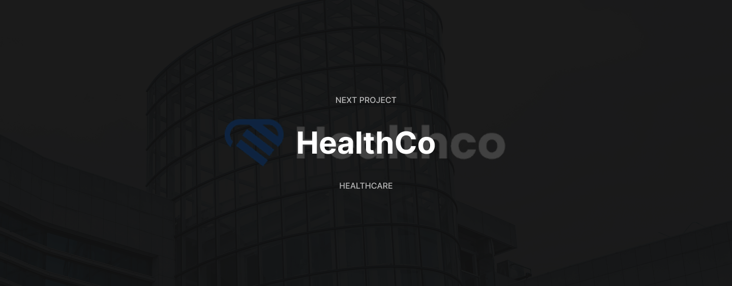 Next project — Healthco